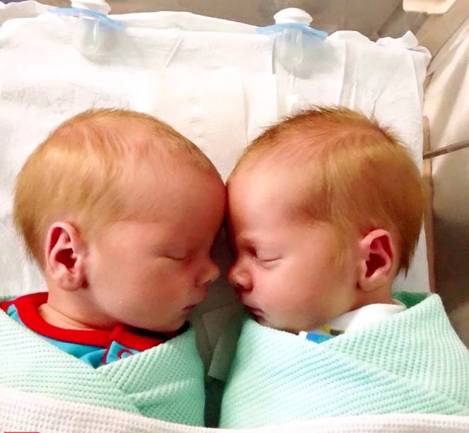 How many minutes are twins born apart