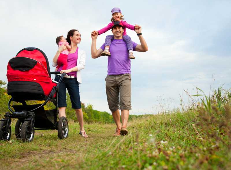 Walking with newborn