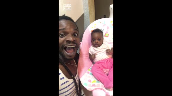 Baby crying with dad