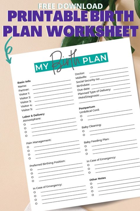 How to create a birth plan