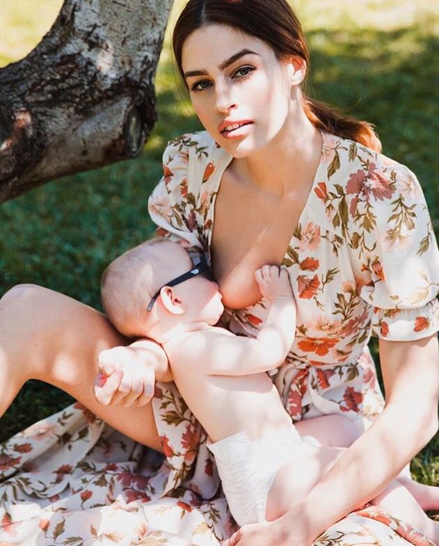 Pregnant woman breastfeeding