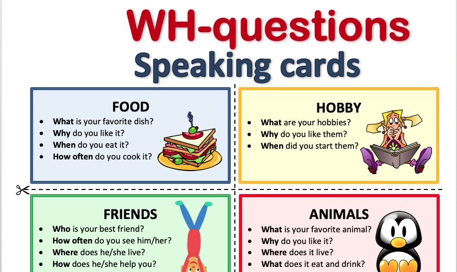 We often tests. Speaking Cards английскому языку. Карточки для speaking was were. WH questions speaking Cards. Английский speaking Worksheet.