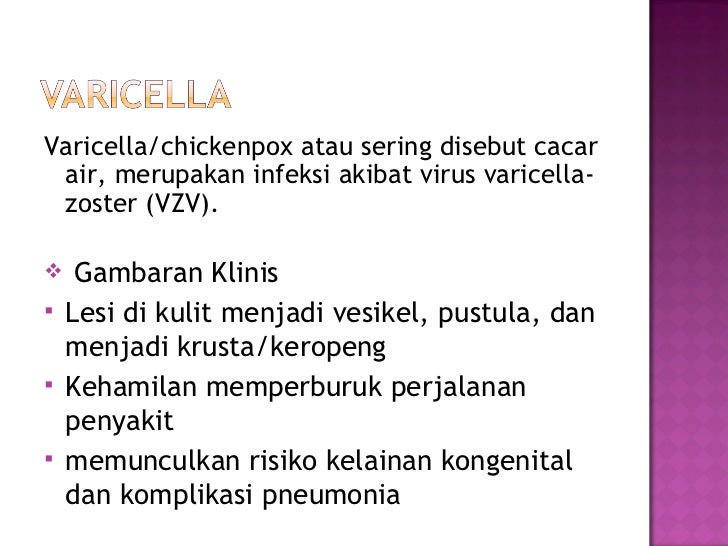 Varicella in pregnancy