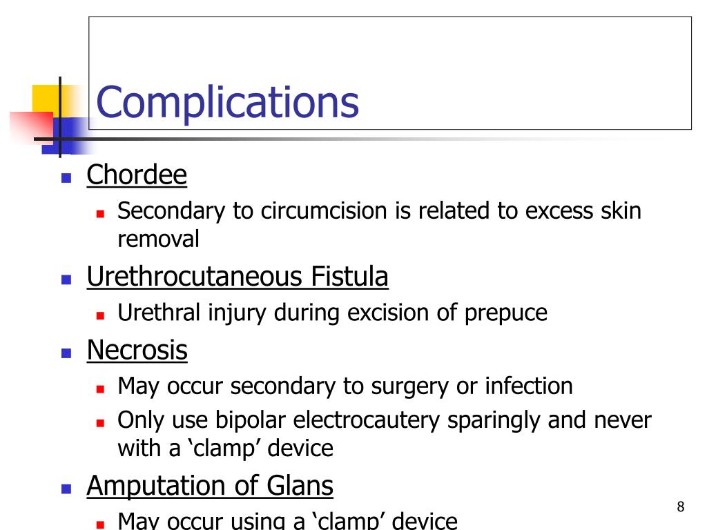 Pulling skin back after circumcision