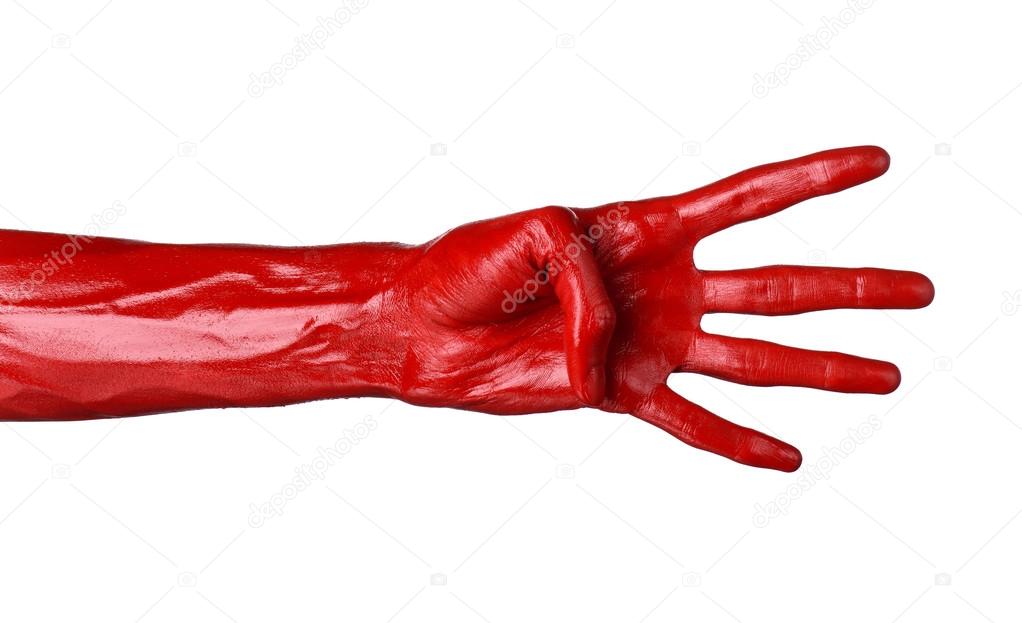 Red hands white spots