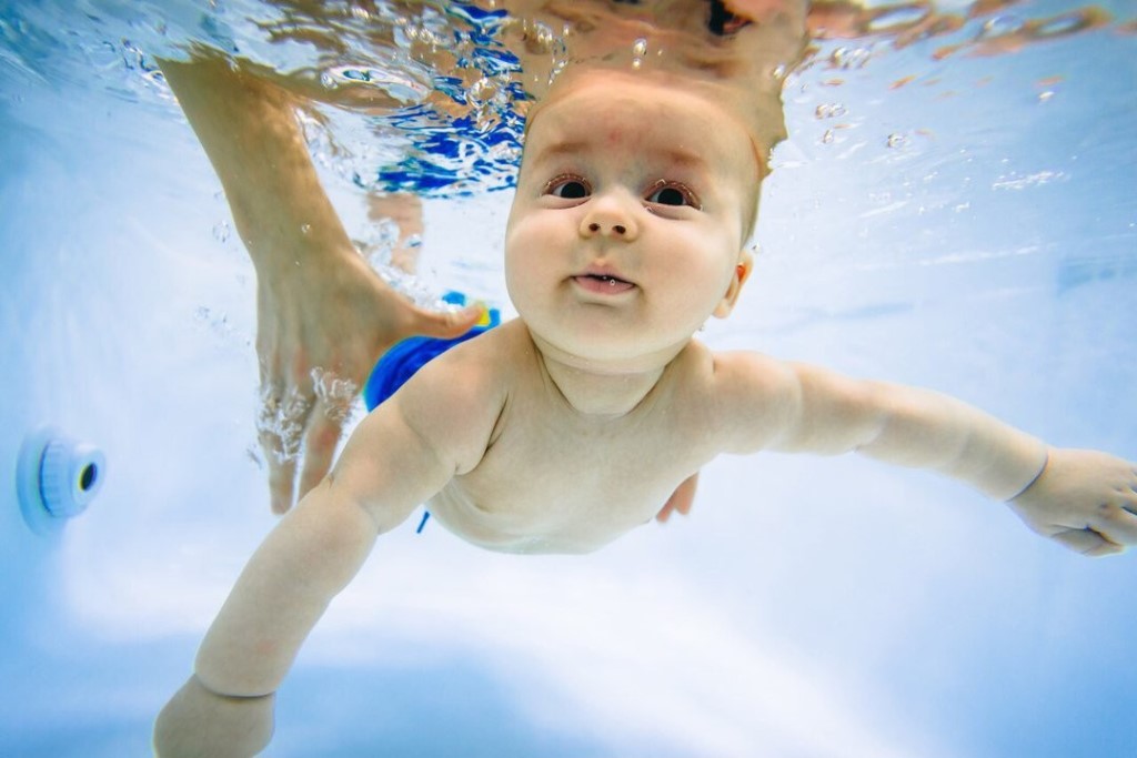 First swim with baby