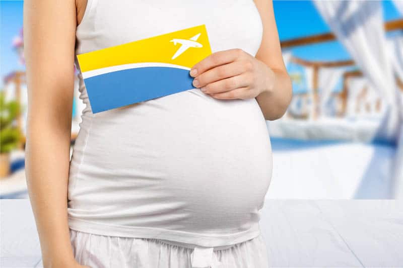 Pregnant woman traveling